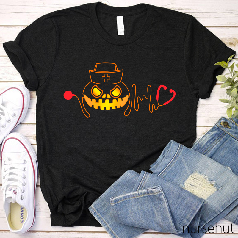 Halloween Pumpkin Nurse T-Shirt