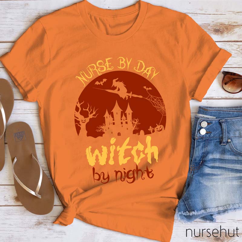 Nurse By Day Witch By Night Nurse T-Shirt