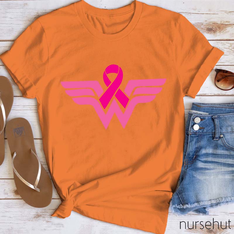 Wonder Woman Breast Cancer Awareness Nurse T-Shirt