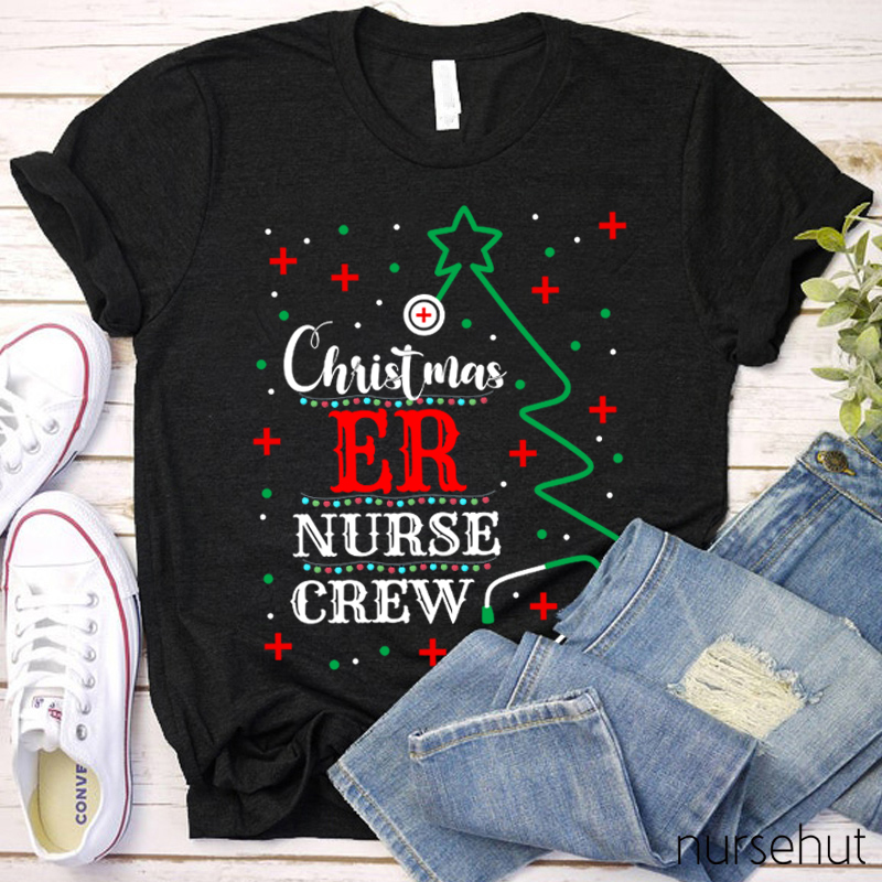 Personalized Christmas ICU Nurse Crew T-Shirt