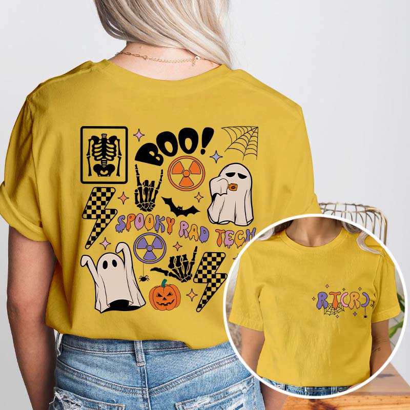 Boo Spooky Rad Tech Nurse Two Sided T-Shirt