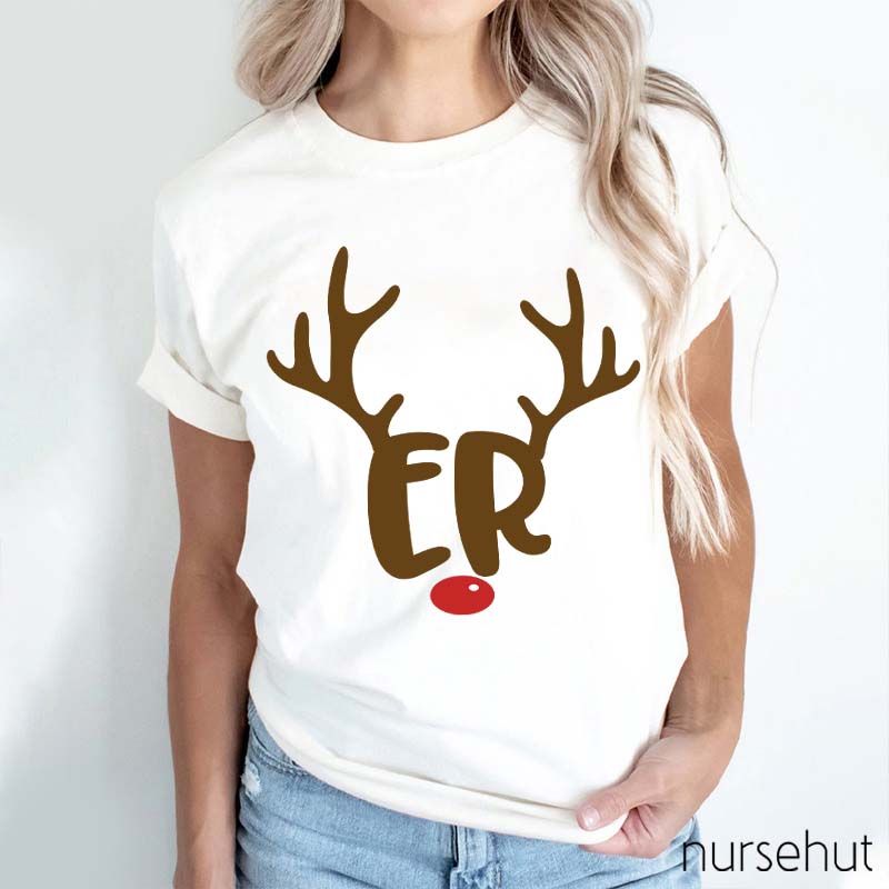 Personalized The Red Nosed Elk Nurse T-Shirt