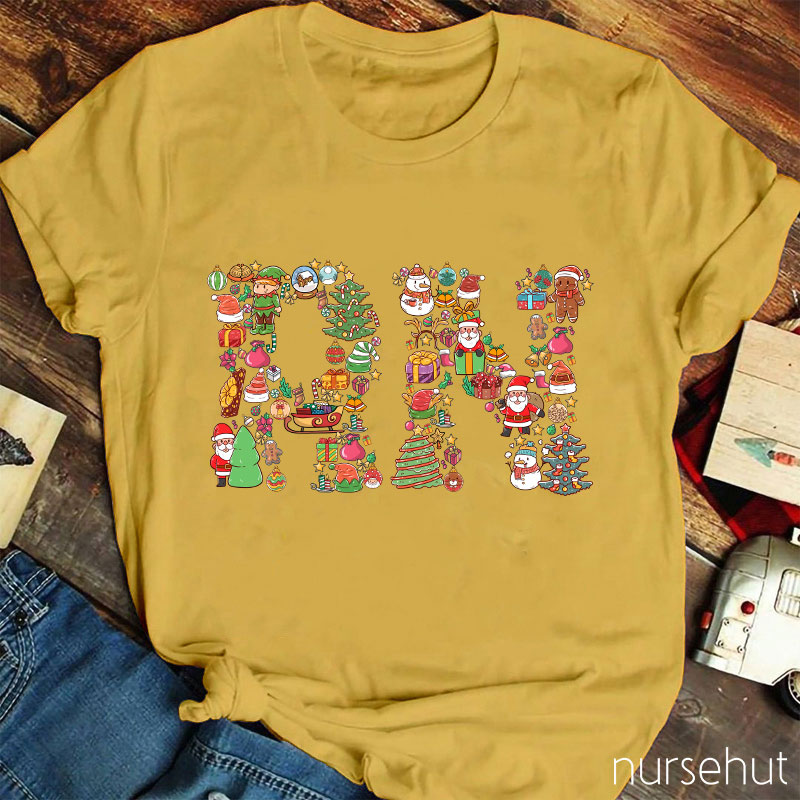 Personalized Christmas Element Nurse T-Shirt