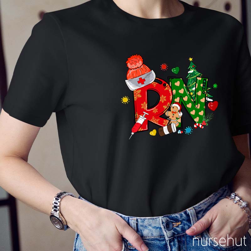 Personalized Christmas Element Nurse T-Shirt