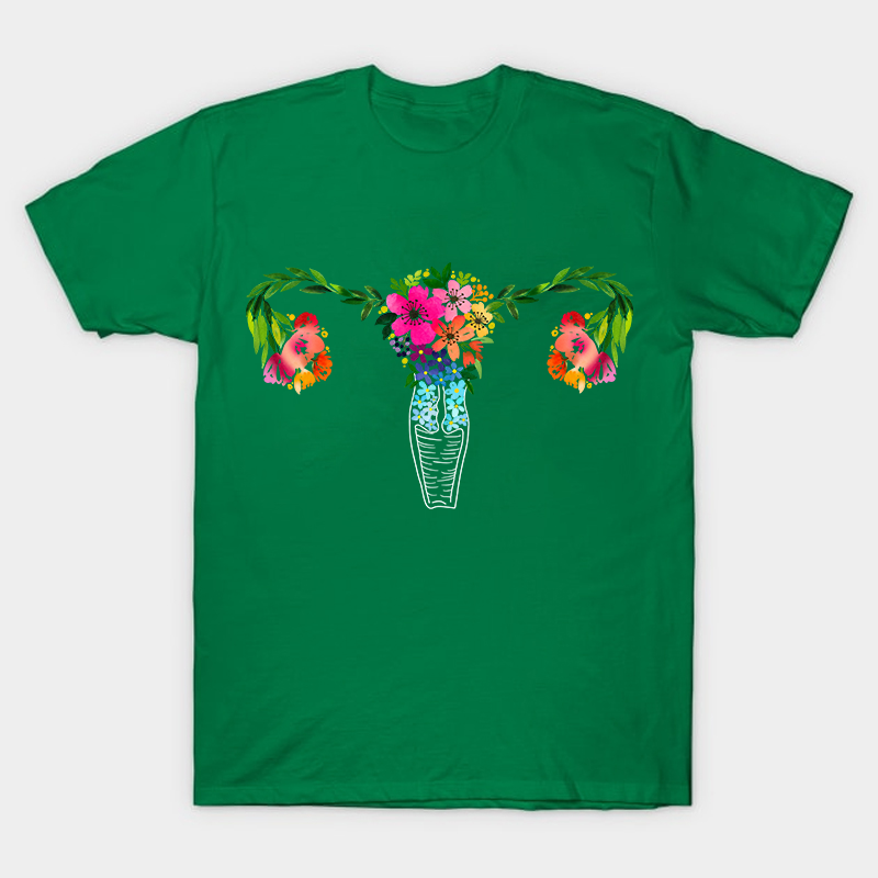 Uterus Flowers Bloom Nurse T-Shirt
