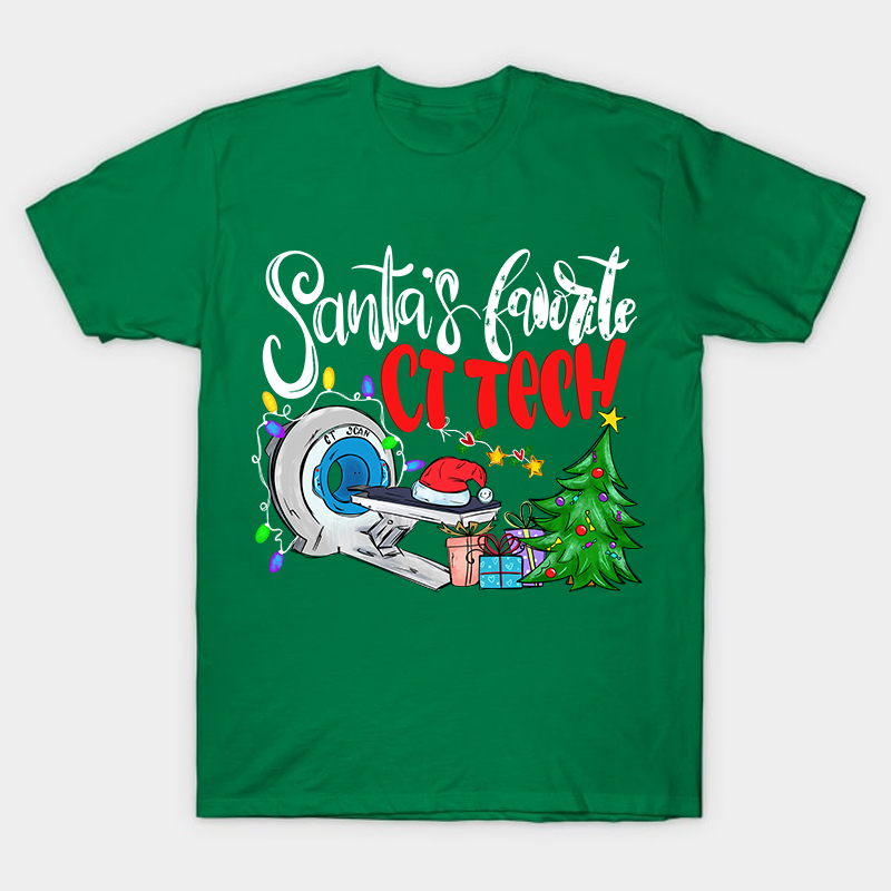 Santa's Favorite Ct Tech Nurse T-Shirt