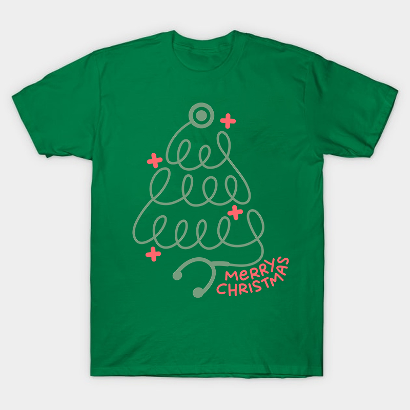 Merry Christmas Christmas Tree Nurse T-Shirt