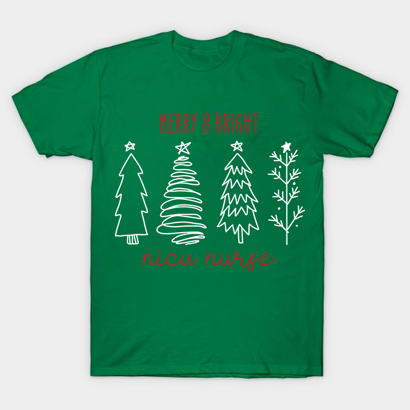 Merry And Bright Nicu Nurse T-Shirt