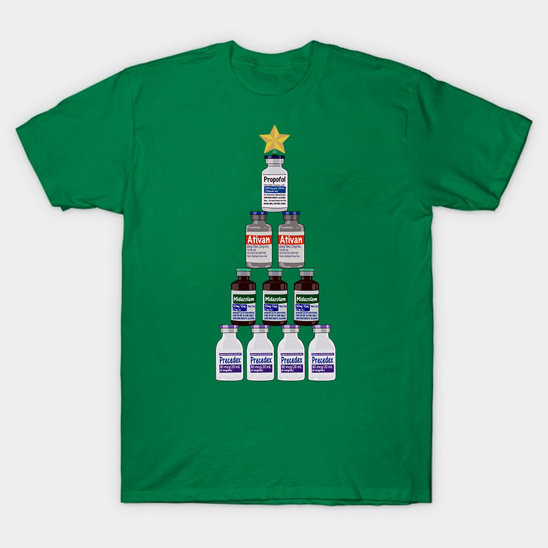 Medicine Bottle Christmas Tree Nurse T-Shirt