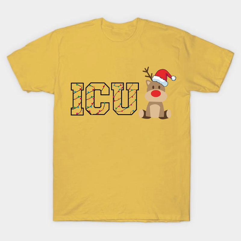 Personalized Christmas Elk Nurse T-Shirt