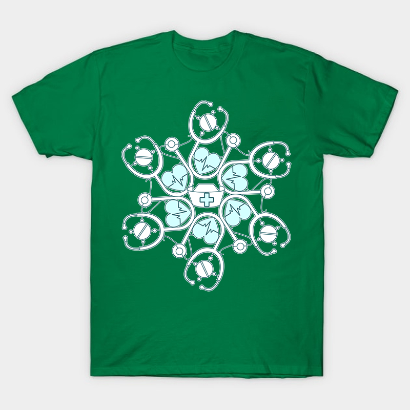 Stethoscope Snowflake Nurse T-Shirt