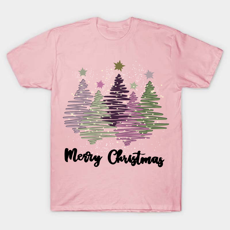 Merry Christmas Colorful Trees Nurse T-Shirt