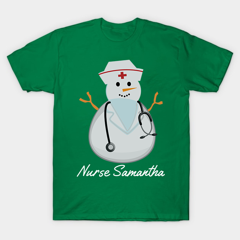 Personalized Snowman Nurse T-Shirt