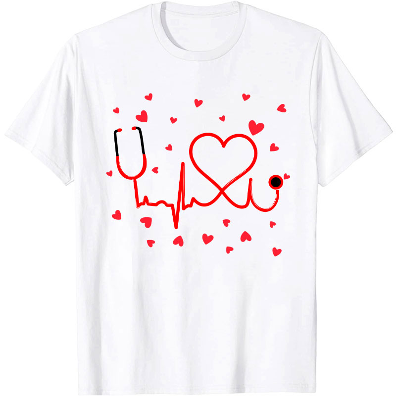 Heart Stethoscope Nursing Medical Nurse T-Shirt
