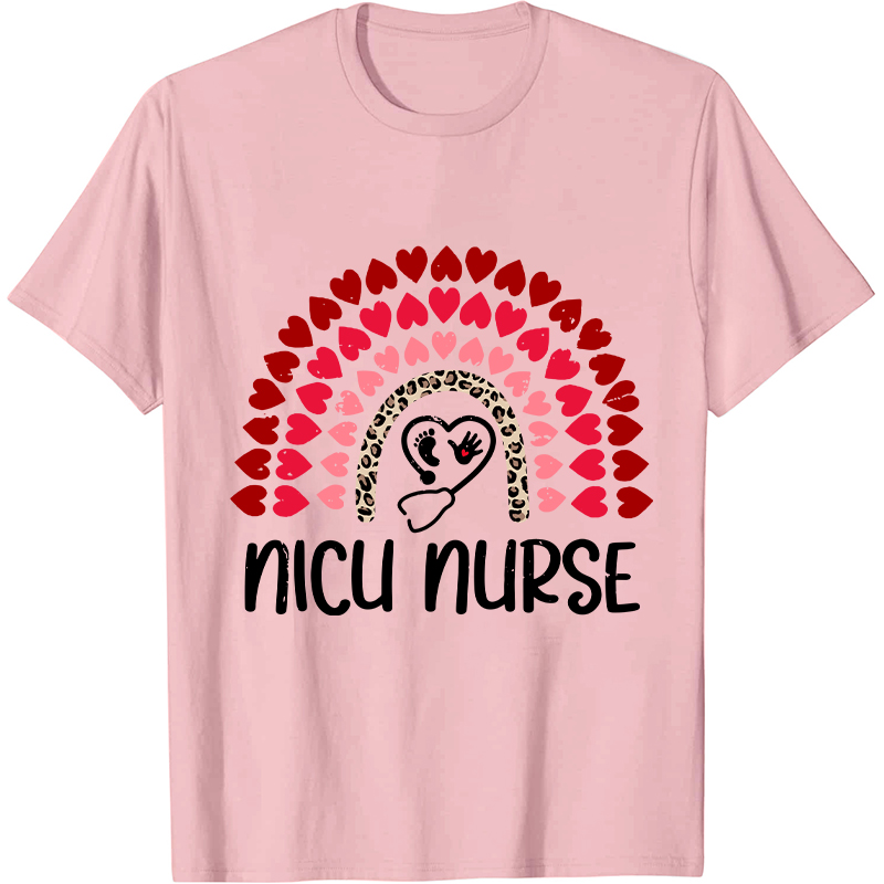 Heart Rainbow Nicu Nurse T-Shirt
