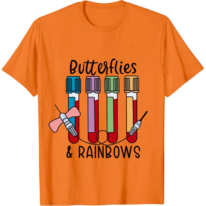 Butterflies And Rainbows Nurse T-Shirt