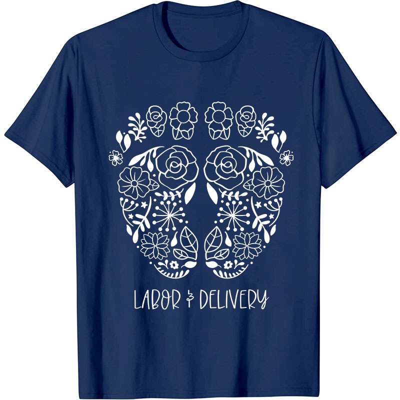Labor And Delivery Cute Feet Nurse T-Shirt