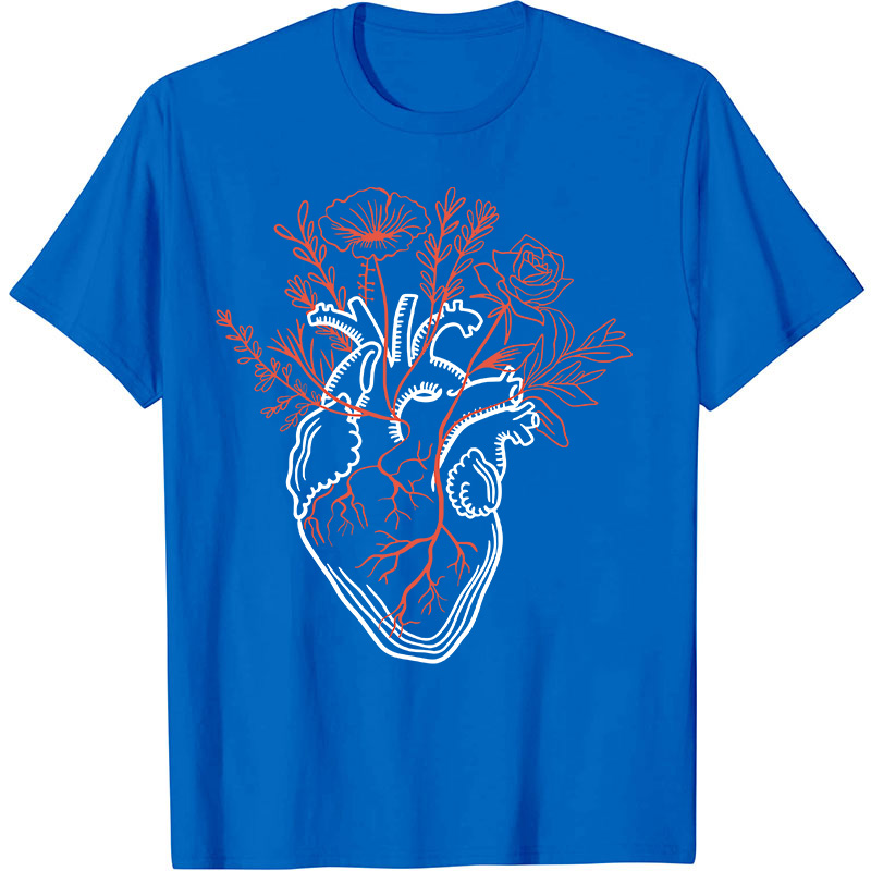 The Heart Is Full Of Flowers Nurse T-Shirt