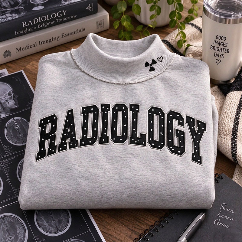 Personalized Cute Rad Tech Double-Sided Collar Reversible Mockneck