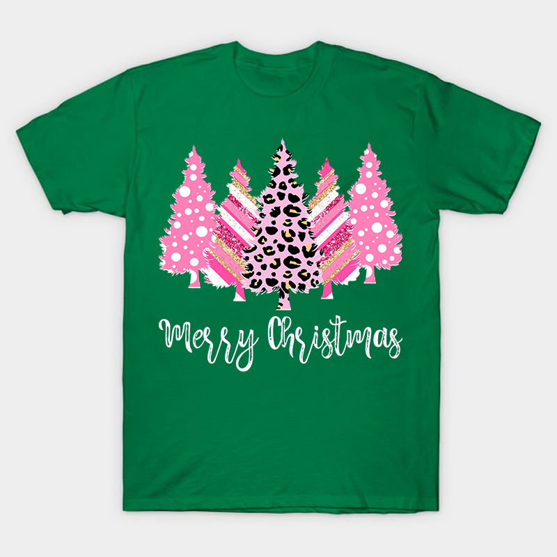 Merry Christmas Pink Christmas Trees Nurse T-Shirt