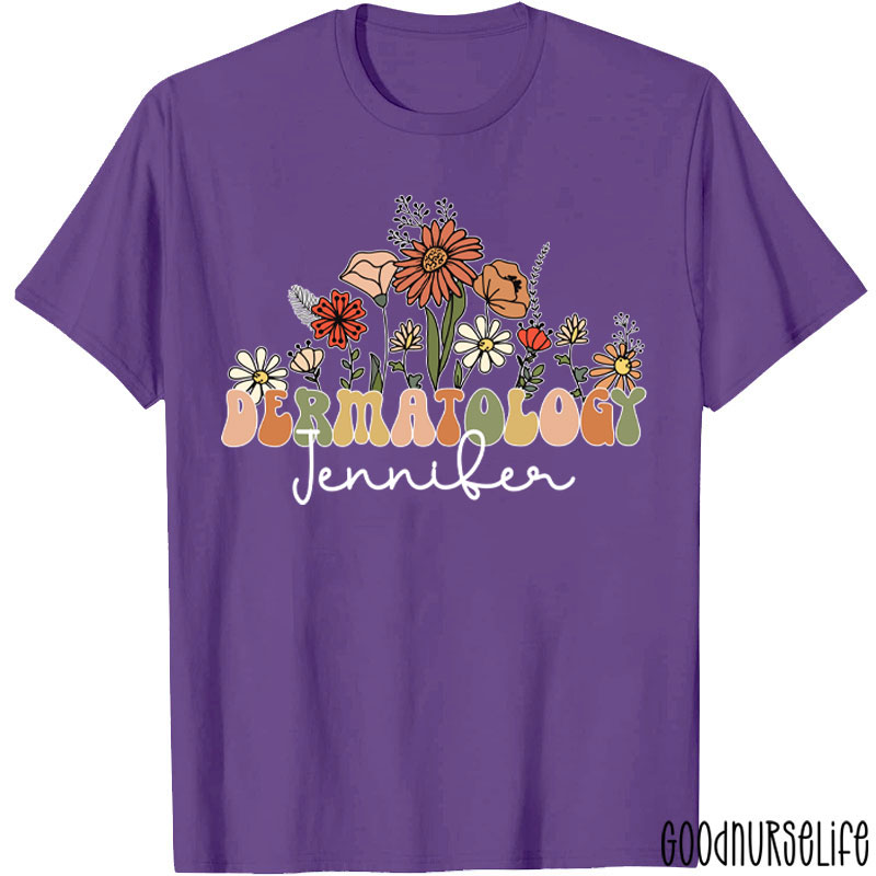 Personalized Name Dermatology Nurse T-shirt