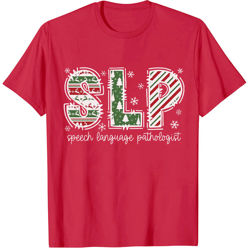 Speech Language Pathologist Christmas Style Teacher T-Shirt