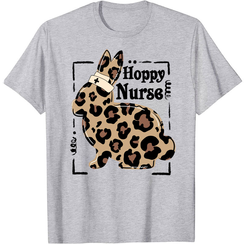 Hoppy Nurse Leopard Print Nurse T-Shirt