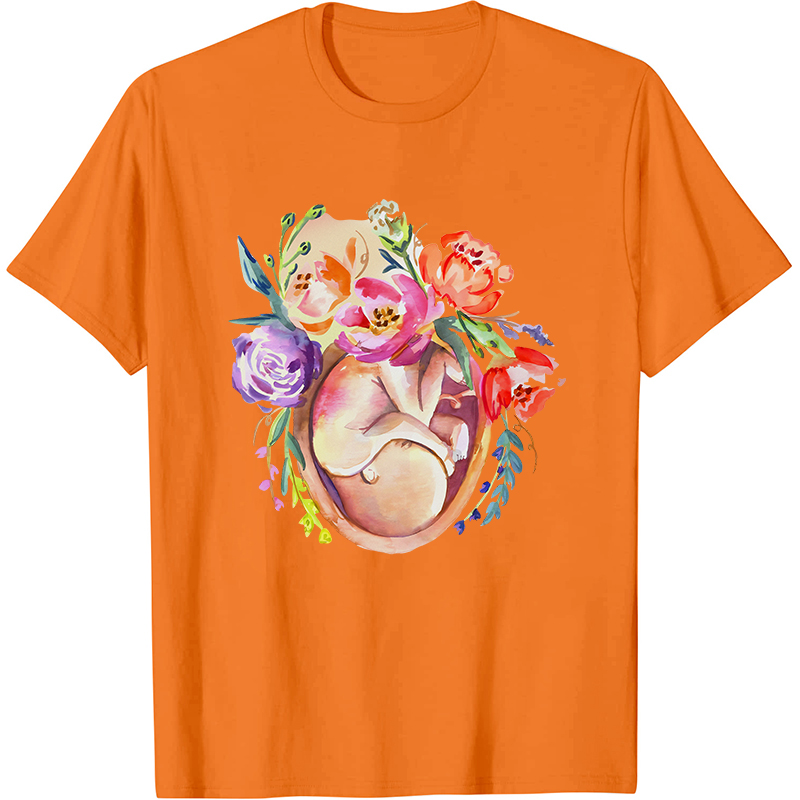 Floral Fetus Nurse T-Shirt