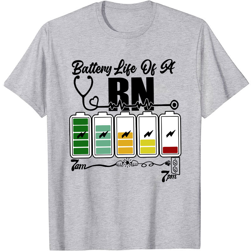 Personalized Battery Life Of A Nurse T-Shirt