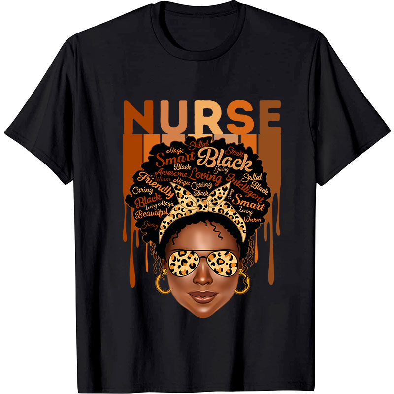 Smart Black Loving Caring Nurse T-Shirt
