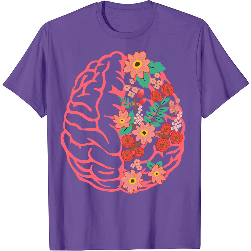 Flower Brain Anatomy Nurse T-Shirt
