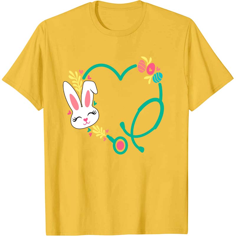 Easter Bunny Heart Stethoscope Nurse T-Shirt