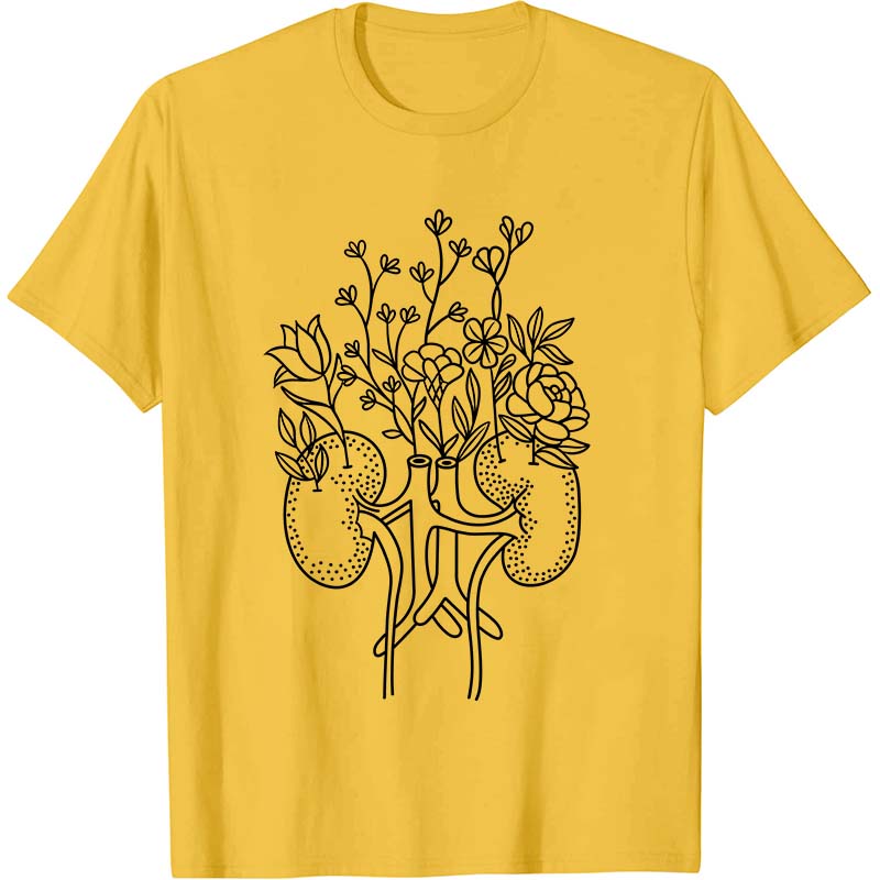 Floral Kidneys Nurse T-Shirt