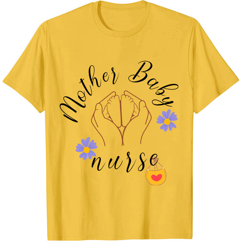 Mother Baby Flower Nurse T-Shirt