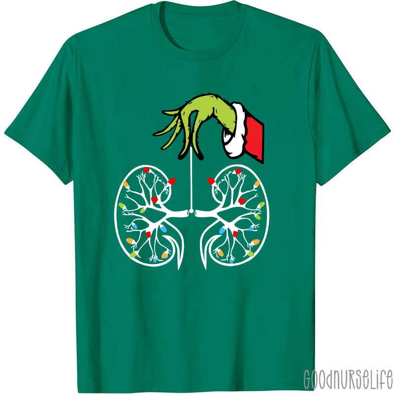 Kidney With Lights Christmas Nurse T-Shirt