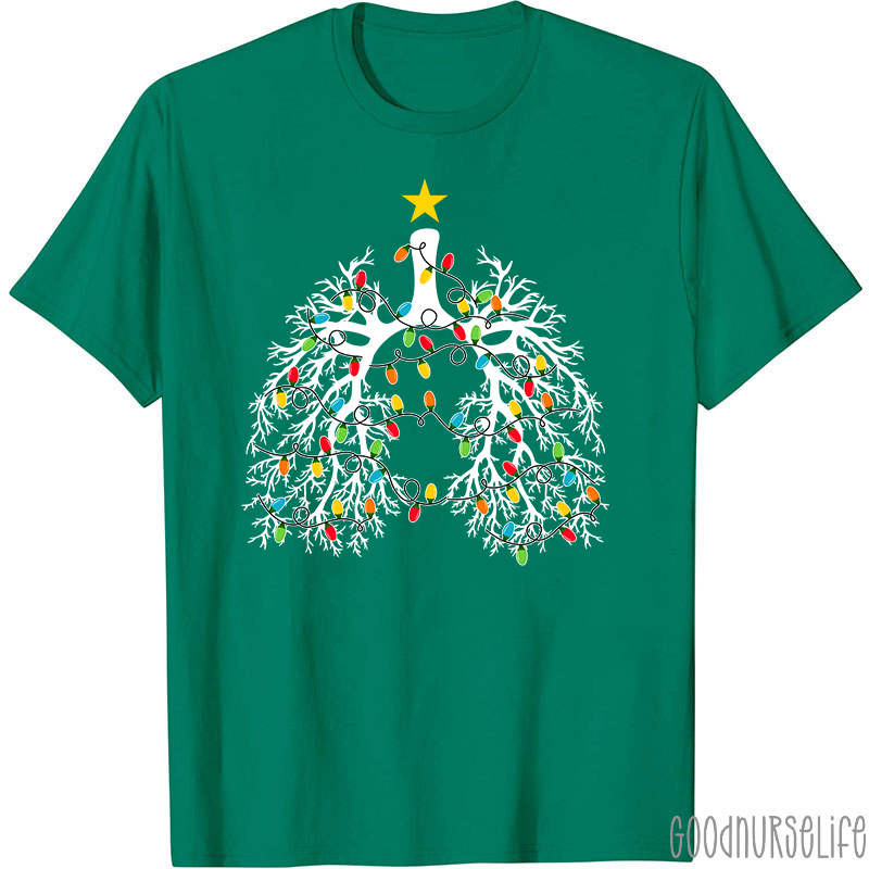 Respiratory Therapist Lung Christmas Nurse T-Shirt