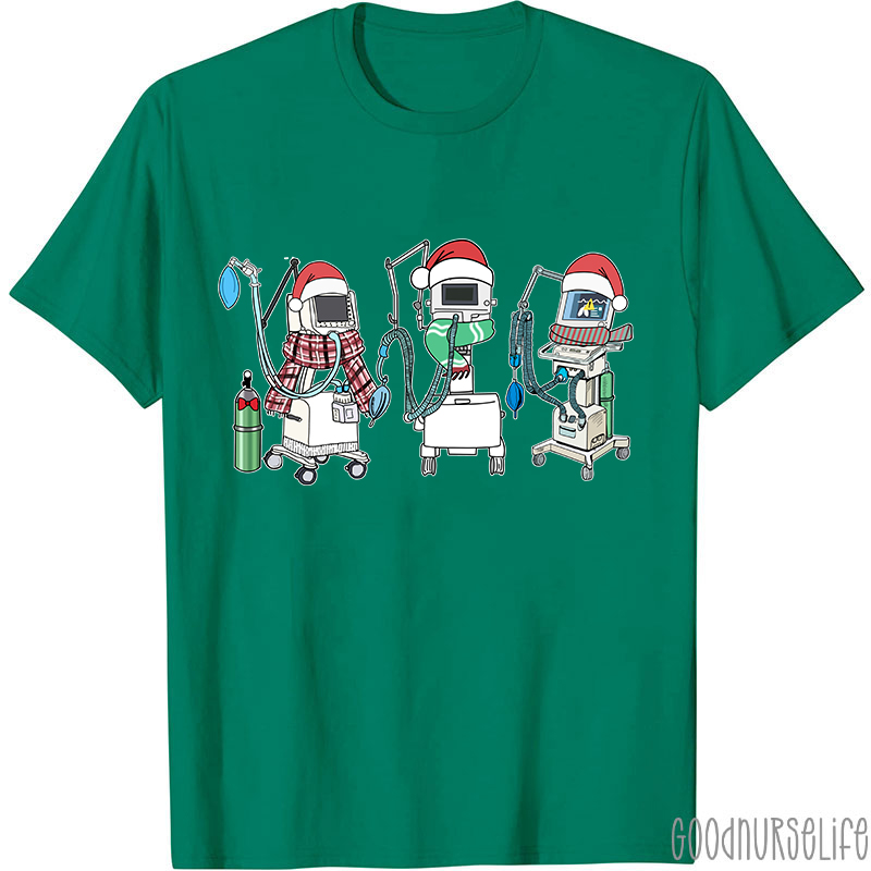 Ventilator Respiratory Therapist Christmas T-Shirt