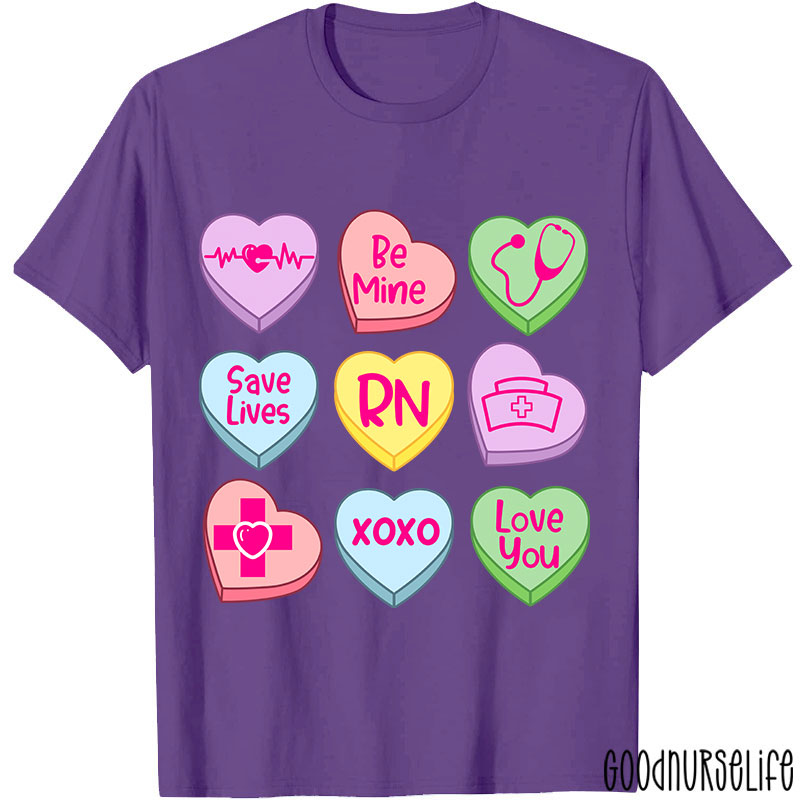 Valentine Nurse Conversation Hearts Nurse T-Shirt