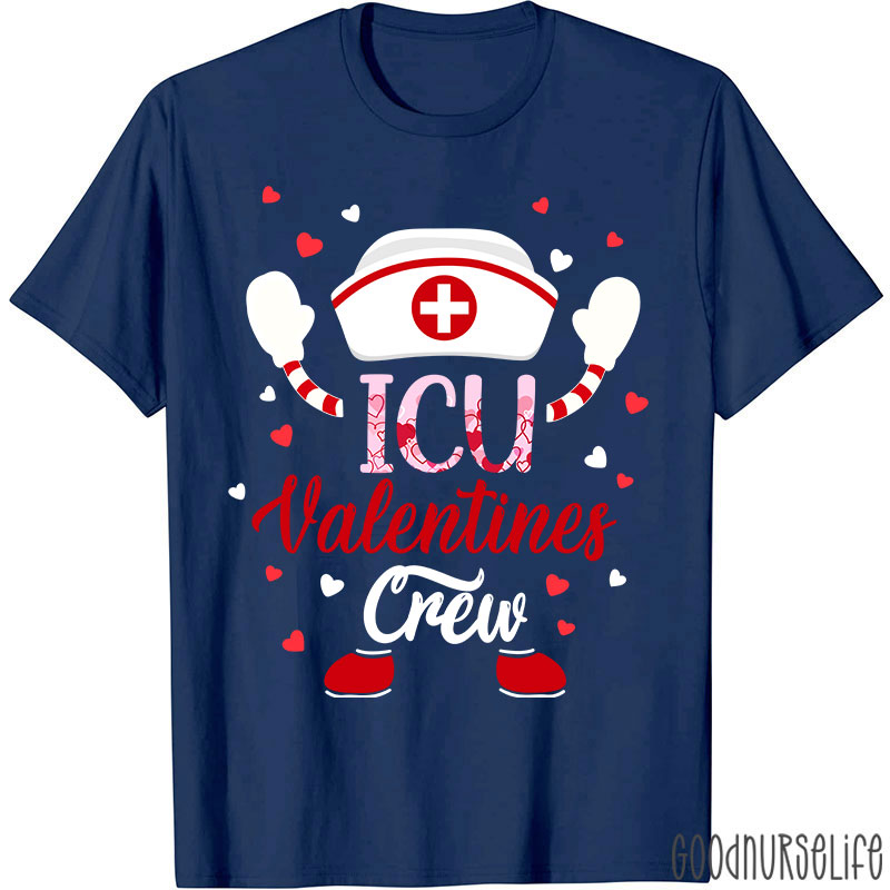 Personalized Department ICU Valentines Crew Nurse T-Shirt