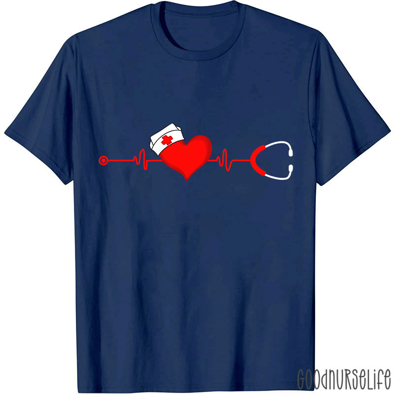 Heart Valentines Day Nurse T-Shirt