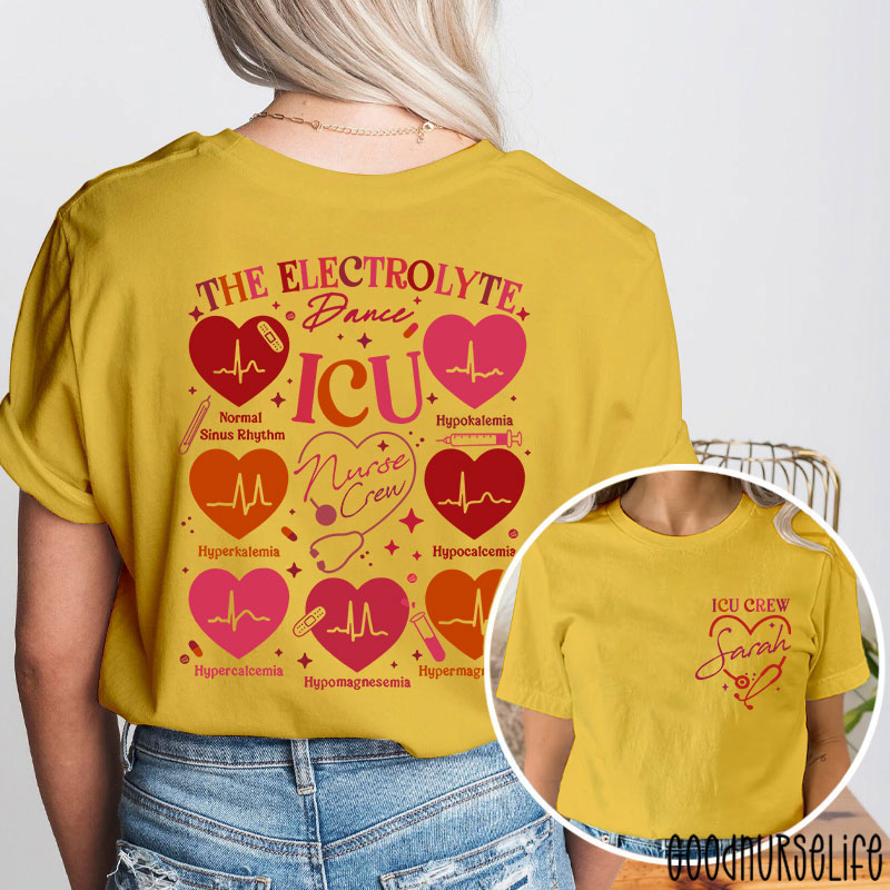 Personalized ICU Electrolyte Dance Nurse Two Sided T-Shirt