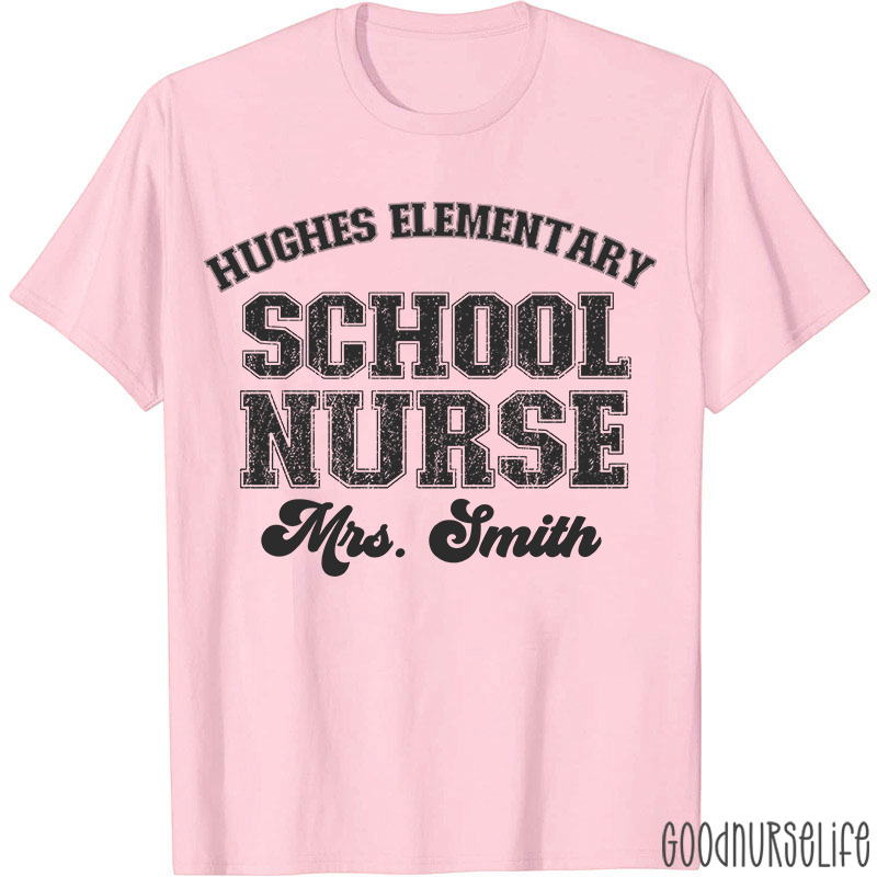 Personalized Retro Style School Nurse T-Shirt
