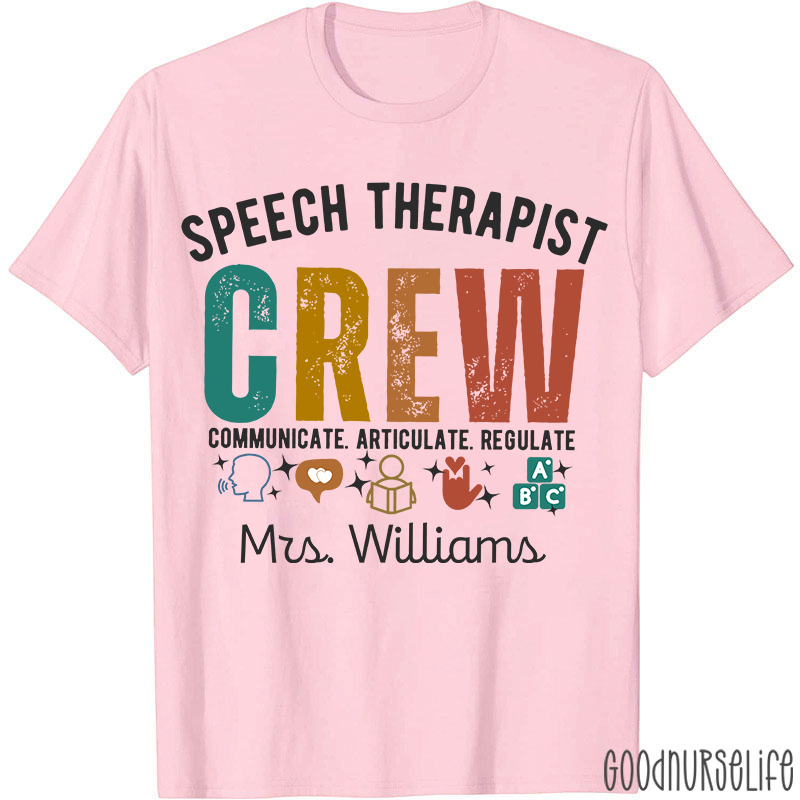 Personalized Speech Therapist Crew T-Shirt