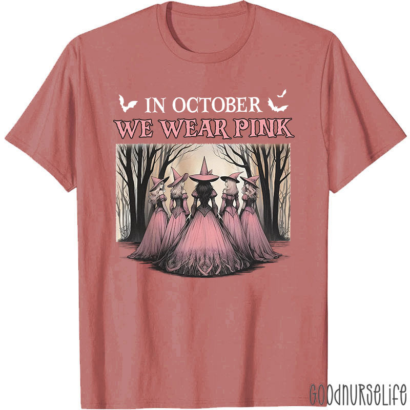 October Pink Witches Nurse T-Shirt