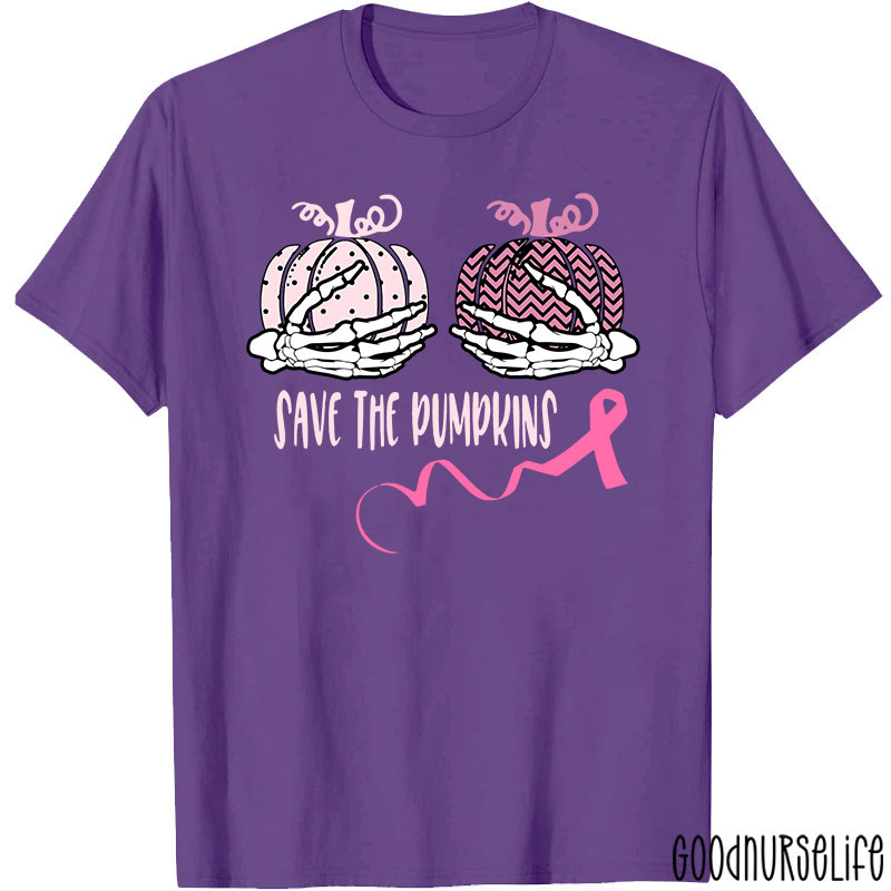 Halloween Save The Pumpkins Breast Cancer T-Shirt