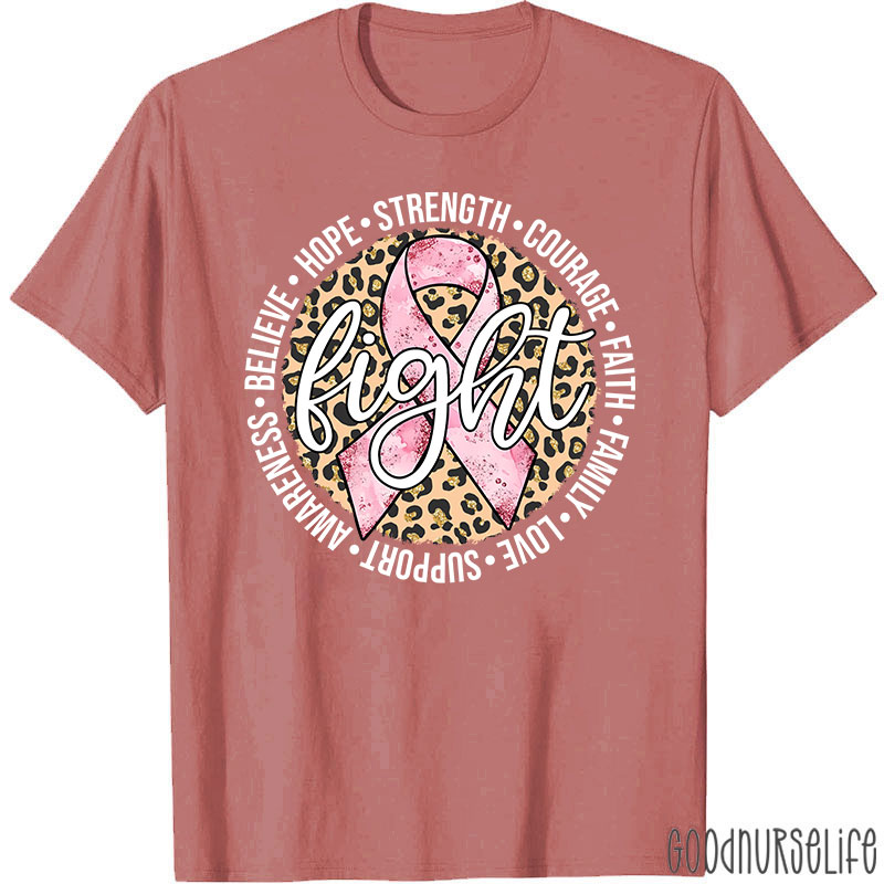 Pink Ribbon Fight Breast Cancer Nurse T-Shirt