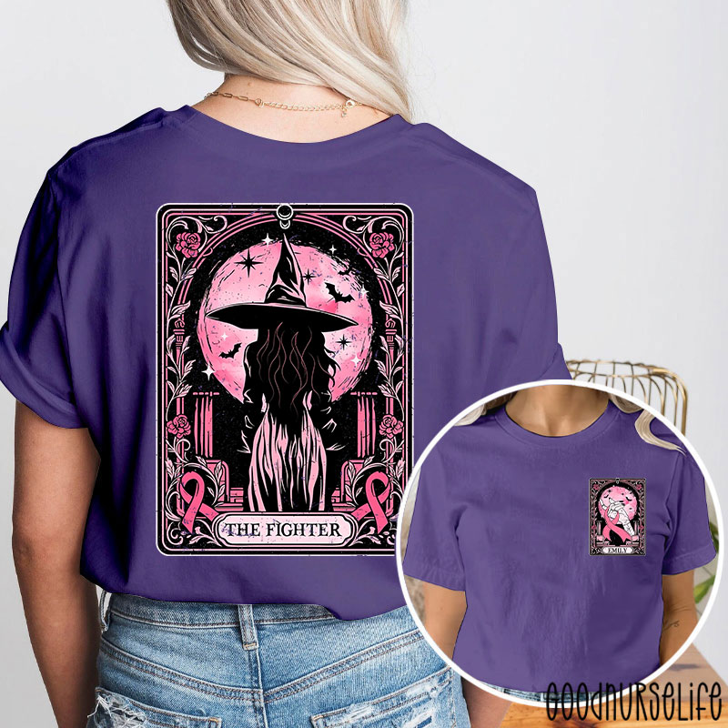 Personalized The Fighter Tarot Nurse Two Sided T-Shirt