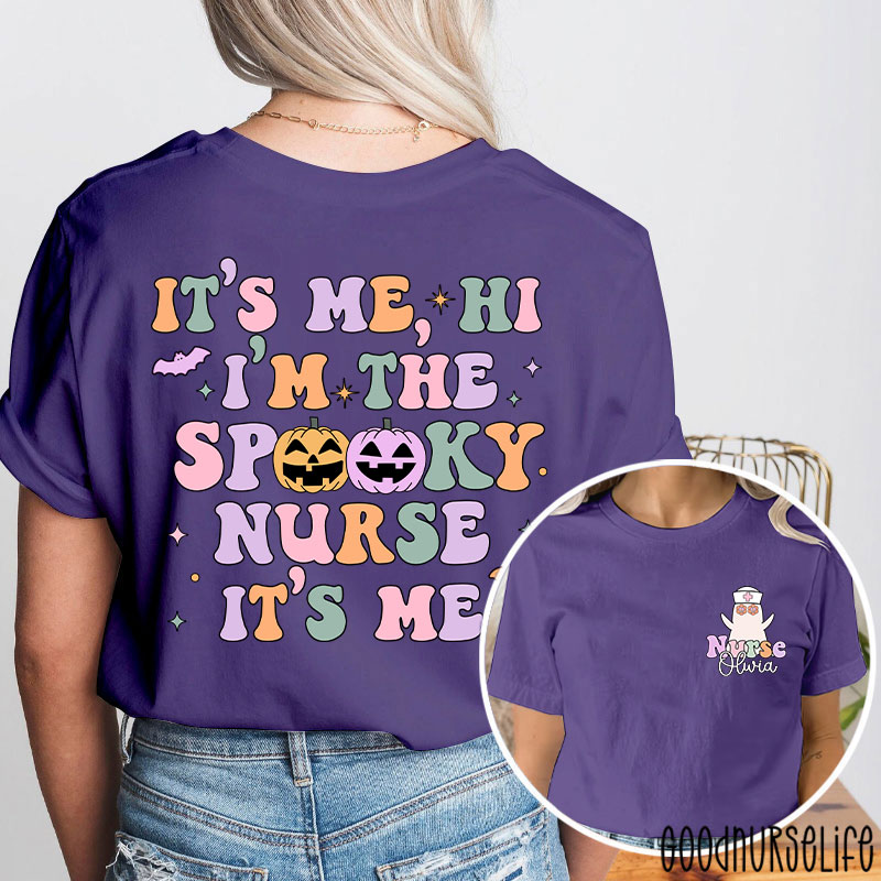 Personalized It’s Me Hi I’m The Spooky Nurse Two Sided T-Shirt