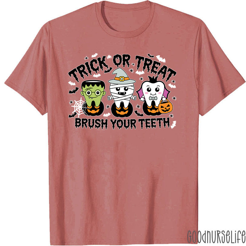 Halloween Dental Trick Or Treat Brush Your Teeth T-Shirt