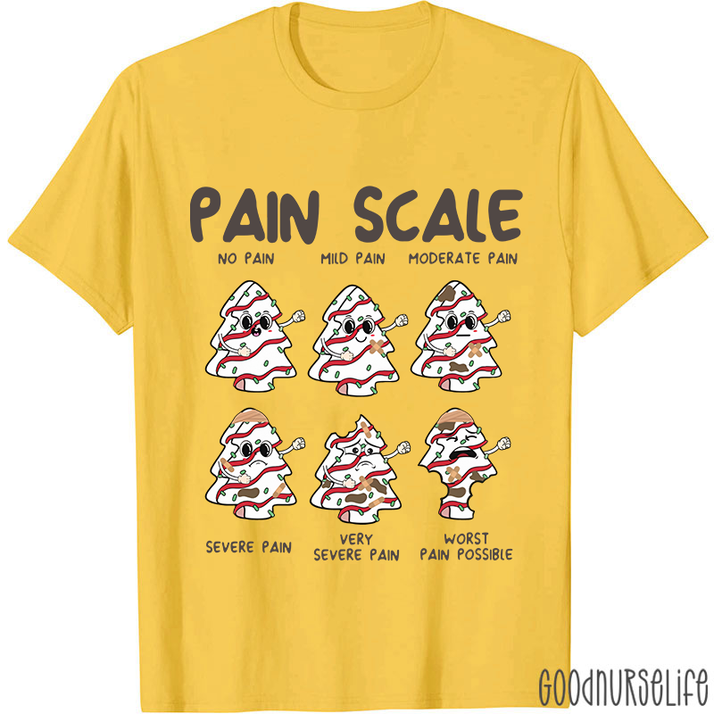 Funny Pain Scale Christmas Nurse T-shirt